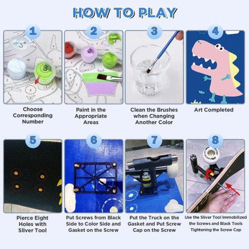 Patinetas Completas Diy (dinosaurio)