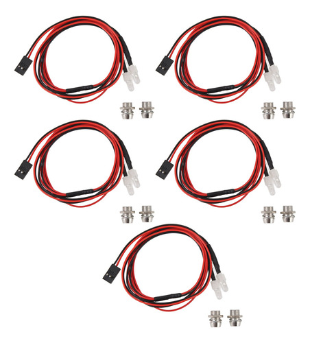 Luz Led Rc Para Coche, 5 Unidades, Luz Roja Universal De Alt