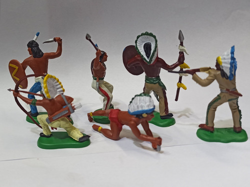 6 Indios Soldaditos De Juguetes A Pie Indiecitos La Plata