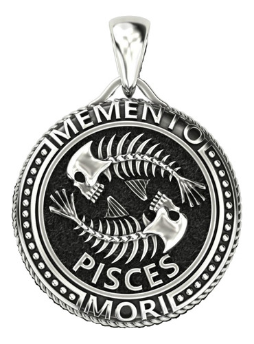 Dije Hombre Dije Calavera Zodiaco Piscis Plata 925