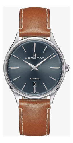 Hamilton Jazzmaster Thinline 40mm H38525541 Marrón Claro Plateado Negro