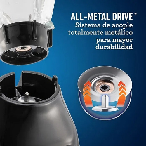Licuadora Oster BLSTKAG-BPB 1.5 L negra con vaso de vidrio 127V