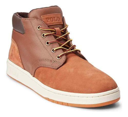 Botas Para Hombre En Cuero Polo Ralph Lauren Color Café