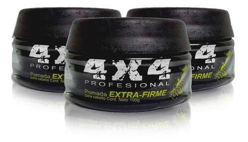 3 Piezas De Pomada Extra Firme 4x4 Profesional 100g