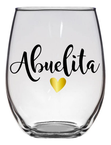 Abuelita - Gift For Abuela - Premium 21oz Stemless Wine Gla.
