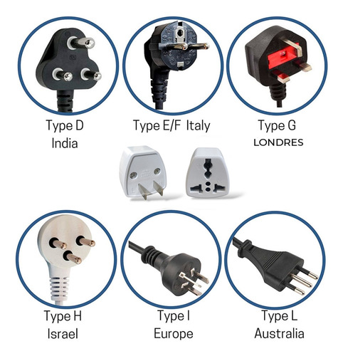 Adaptador Corriente Universal Viaje Clavija Convertidor 3 Pz
