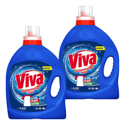 2 Pack Viva Detergente Liquido Ropa 4.65 Lt