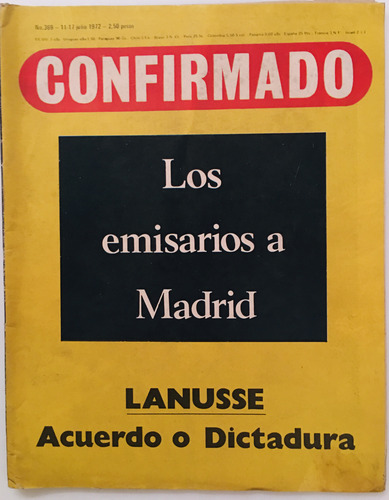Revista Confirmado # 369 Julio 1972 Lanusse (Usado)