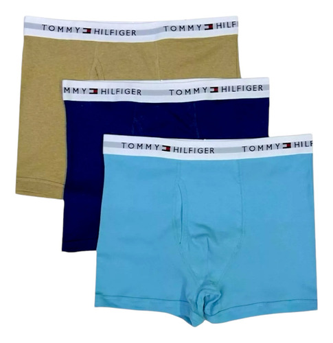 Paquete 3 Boxer Trunk Tommy Hilfiger Para Hombre De Algodón