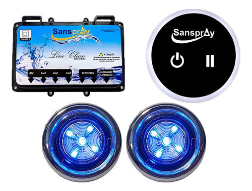 Iluminação Led Cromoterapia Piscina Banheira Spa Sanspray 2 Pontos 110V 220V Bivolt