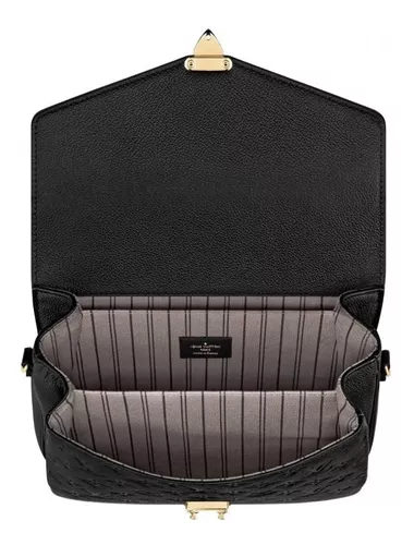 Cartera bandolera Louis Vuitton Pochette Métis diseño monogram empreinte  bicolor de cuero granulado negra y beige con correa de hombro negra asas  color negro y herrajes metal