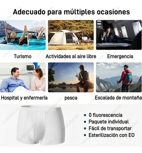 5pzs Algodón Boxer Calzones Para Hombre Desechable De Viajes