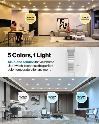 Luces Led Empotrables De 15w 6 Pulgadas Con Cct Seleccionabl