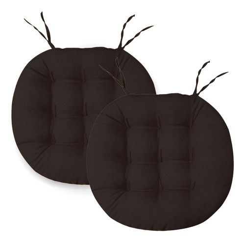 2 Assentos De Cadeira Futon 40x40 - Liso Redondo Cor Marrom
