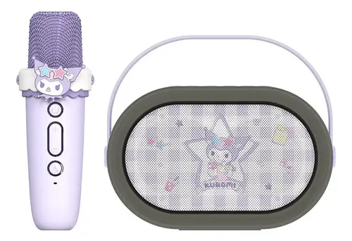 Micrófono Infantil Con Soporte Ajustable Y Luces LED, Doble Micrófono Para Niños 3+ Años, Conexión Bluetooth/USB/TF/AUX, Altura 47-108 Cm, Regalo Navidad Color Púrpura
