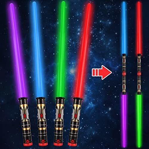 4 Pack 4 Colores Light Up Saber For Kid With Fx Sound 51rfe