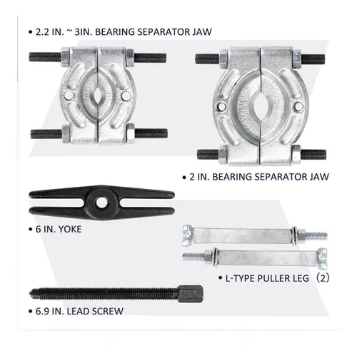 Extractor de rodamientos con 2 guillotinas y garras