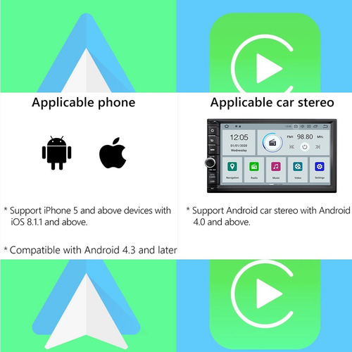 Conecta Celular A Estereo Android iPhone Espejo Mirror A0585