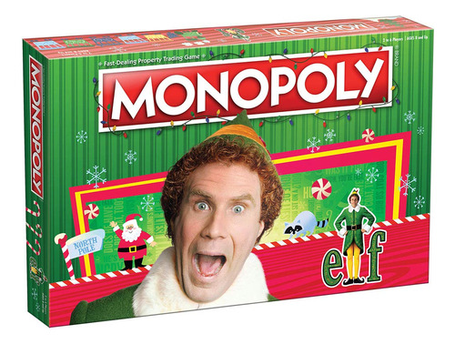 Juego De Mesa Usaopoly Monopoly Elf Christmas Film Con Ficha