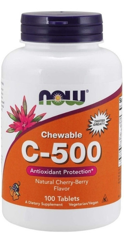Vitamina C-500 Masticables 100caps, Now,