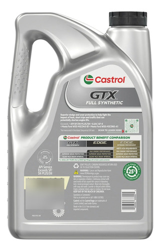 Aceite De Motor Sintético Completo Castrol Gtx 5w-20