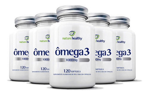 Kit 5x120 Ômega 3 Nature Healthy 1000mg (600 Cápsulas)