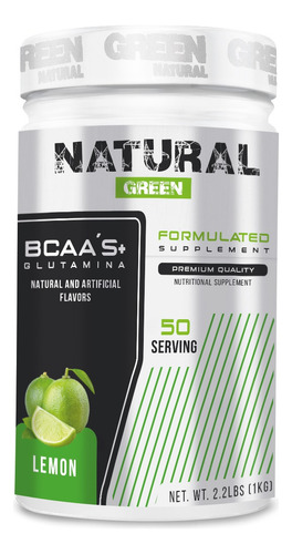 Aminoácidos Bcaas + Glutamina 1kg Green Sabores Limón