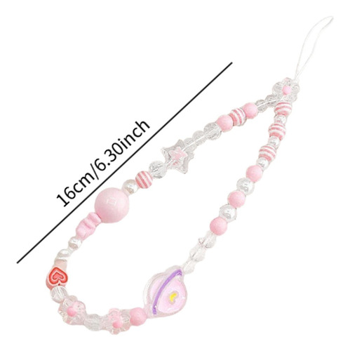 5 Pulseira De Miçangas Para Celular, Pingente Para Rosa
