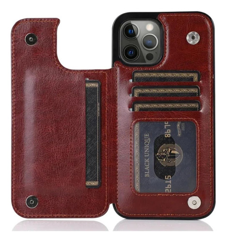 Funda Para iPhone Tarjetero Tipo Cártera Mod 11 Al 14 Promax