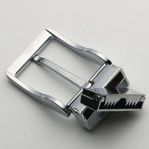 Hebilla De Cinturón Rectangular Reversible Metal Con Pin