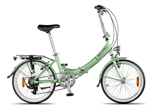 Bicicleta Plegable Aurora Classic R20 Color Verde Agua