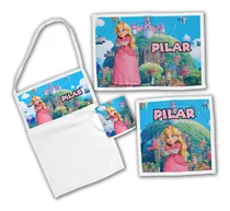 Comprar Set De Jardin 4 Piezas (taza-servilleta-mantel-toalla) Princesa Peach Mario Bros La Pelicula