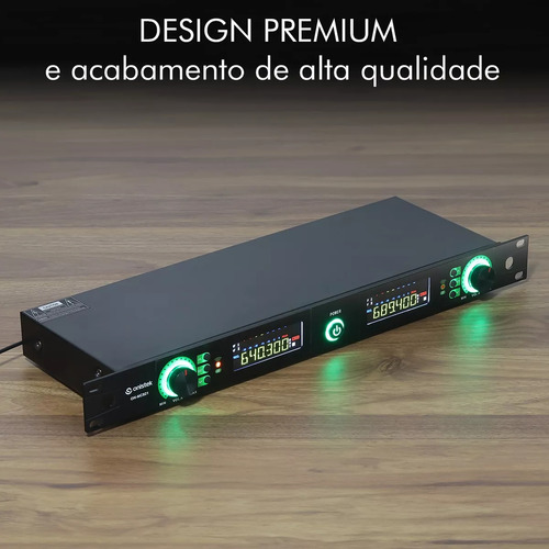 Microfone Sem Fio Duplo Profissional Uhf Com Base Receptora