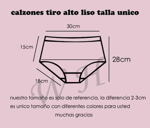 Pack X12 Calzones Algodón Mujer Tiro Alto Vario Colores