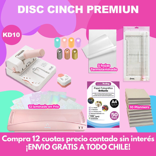 Disc Cinch Perforadora De Discos + Laminadora + Insumos Kd10