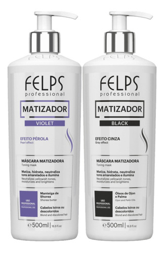 Felps Color Matizador Black + Violet 500ml + Brinde