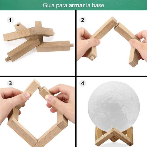 Luminaria Abajur 3d Led Lua Cheia Luz Noturna Infantil Toque