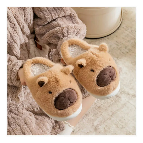 Pantuflas Capibara Niños Felpa Suave Cómodo Invierno 22-35