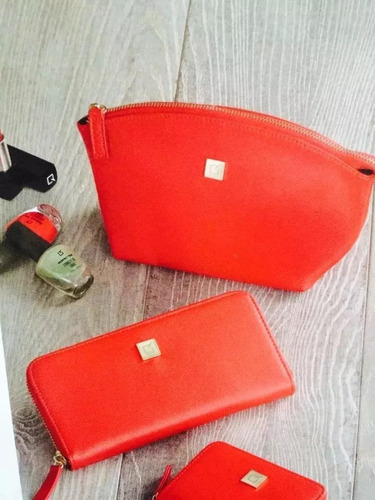 Unique Set Monedero Cosmetiquero Billetera Roja Elegance Sup