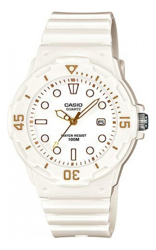 Reloj pulsera Casio LRW-200 con correa de resina color blanco