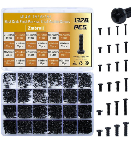 1320pcs Kit Tornillo Negro Para Computadora Portatil