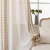 Comprar Cortinas Boho 95  2 Paneles Lino Natural Filtrantes Taupe