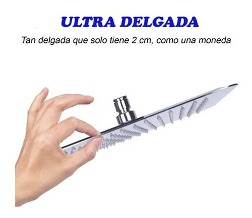 Imagen 3 de 5 de Regadera O Ducha Ultra Plana Inoxidable 8