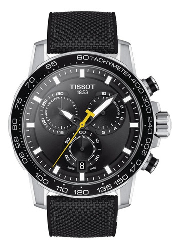 Relógio de pulso Tissot Supersport Chrono com corria de couro cor preto