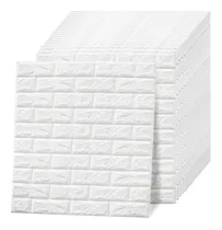 Comprar 10 Laminas 3d Ladrillo Blanco Deco Pared Papel Living Mural