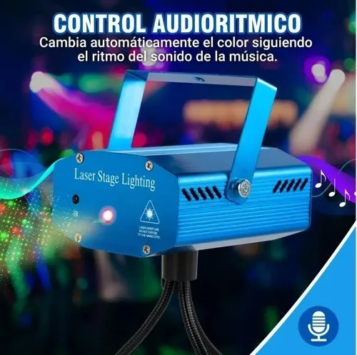 Proyector Laser Multipuntos Audiorítmico Fijo Tripie Navidad