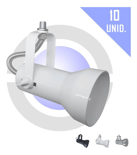 Kit 10 Spots Trilho Par20 Led Eletrocalha Perfilado Moderno Cor Branco 110V/220V