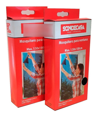 Mosquiteros Sondecasa Pack 2 Unid Velcro 1,80x1,50 Ventana