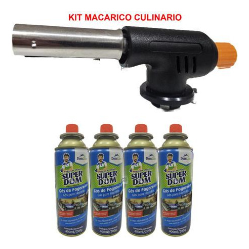 Kit Macaric Flambador Culinario Automatico Com 4 Refis Basto