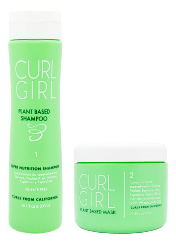 Curl Girl Plant Based Shampoo + Mascara Nutricion Rulos 6c